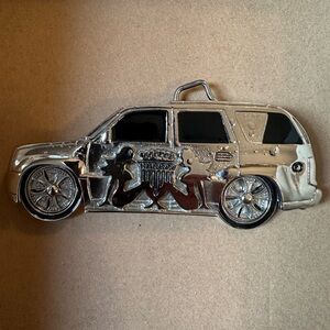 Car with women on the front belt buckle sexy